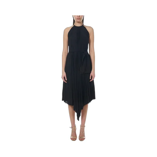 Halterneck Pleated Midi Dress
