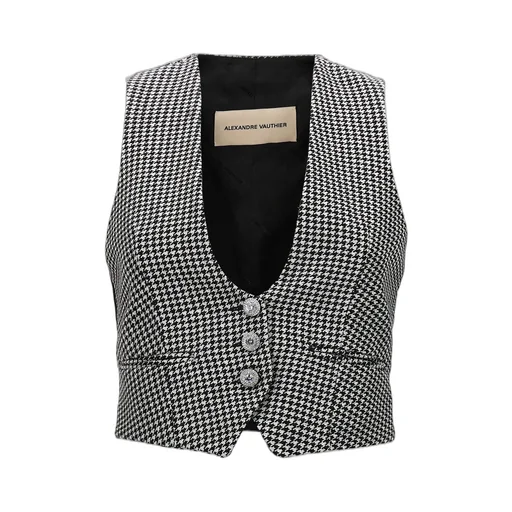Houndstooth-Patterned Vest