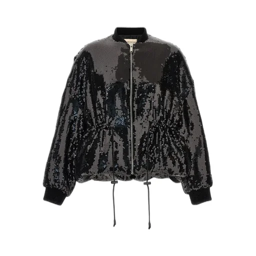 All-Over Sequin Embellished Bomber Jacket