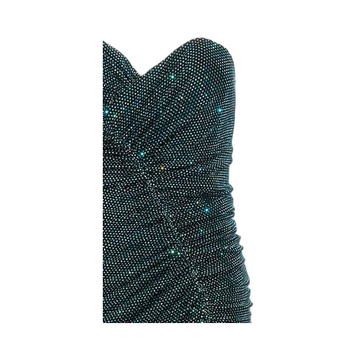 Embellished Ruched Strapless Maxi Dress