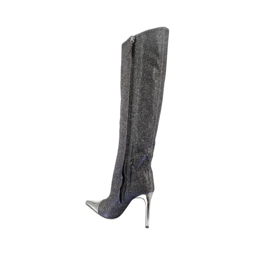 Pointed-Toe High-Knee Boots