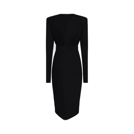 Gathered V-Neck Midi Dress