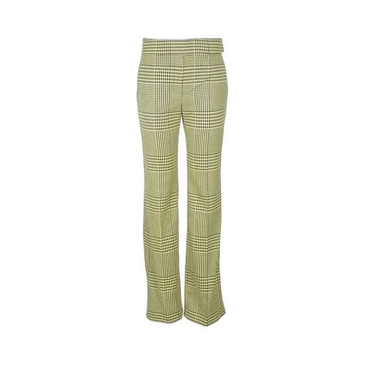 Checkered Straight-Leg Tailored Pants