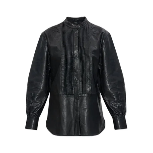Sara Pleated Leather Shirt