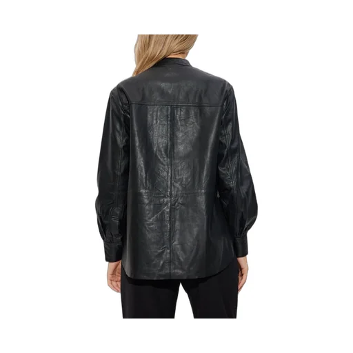 Sara Pleated Leather Shirt