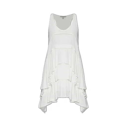 Ruffled Asymmetric Mini Dress