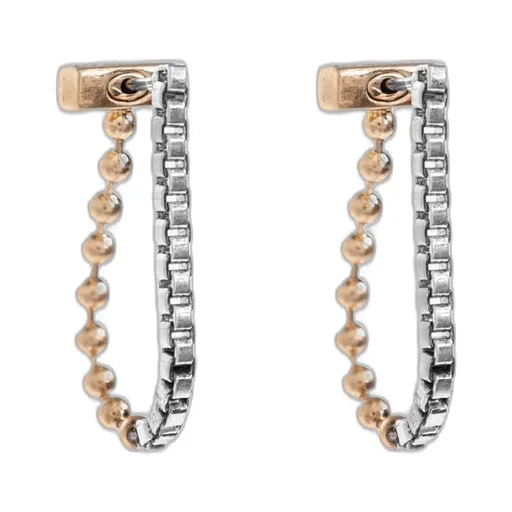 Modern Chain Hoop Earrings