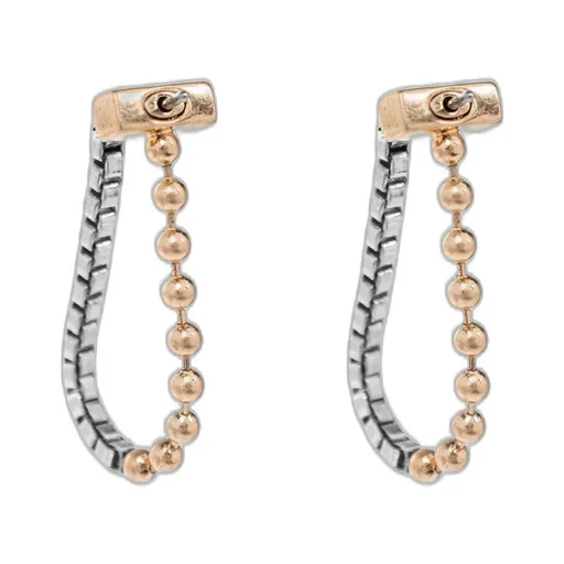 Modern Chain Hoop Earrings