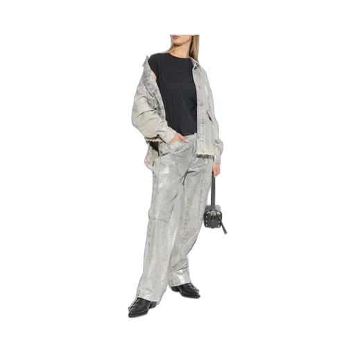 Relaxed Fit Metallic Jeans