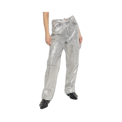 Relaxed Fit Metallic Jeans