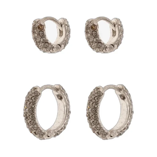 Crystal Embellished Hoop Earrings