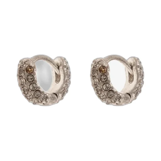 Crystal Embellished Hoop Earrings