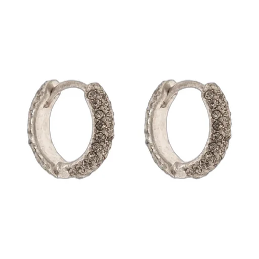 Crystal Embellished Hoop Earrings
