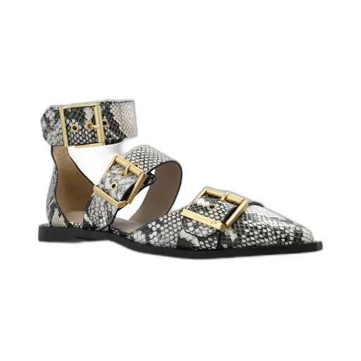 Embossed Pointed Toe Flats