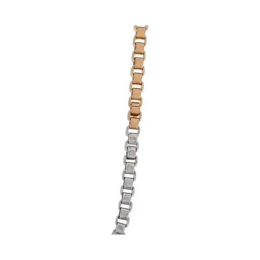 Dual Tone Box Chain Necklace