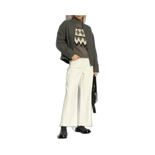 Wide Leg Frayed Hem Jeans