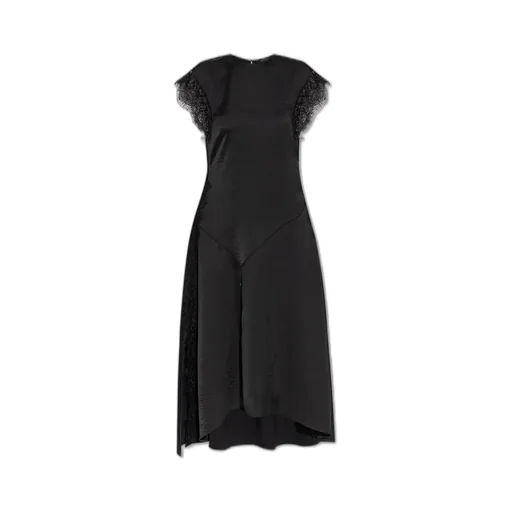 Lace Trim Asymmetric Dress