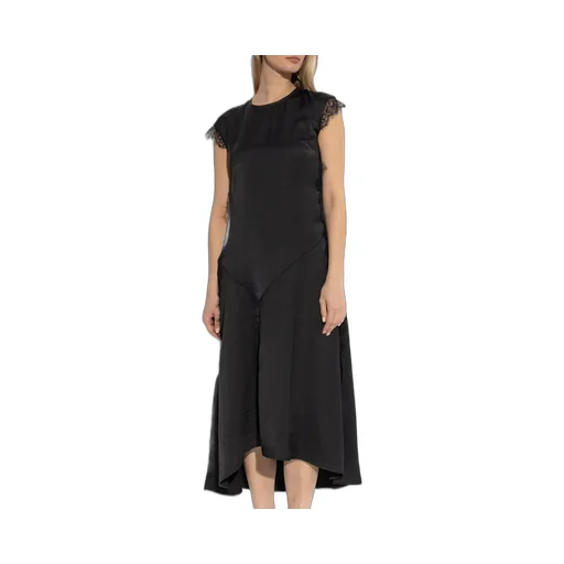 Lace Trim Asymmetric Dress