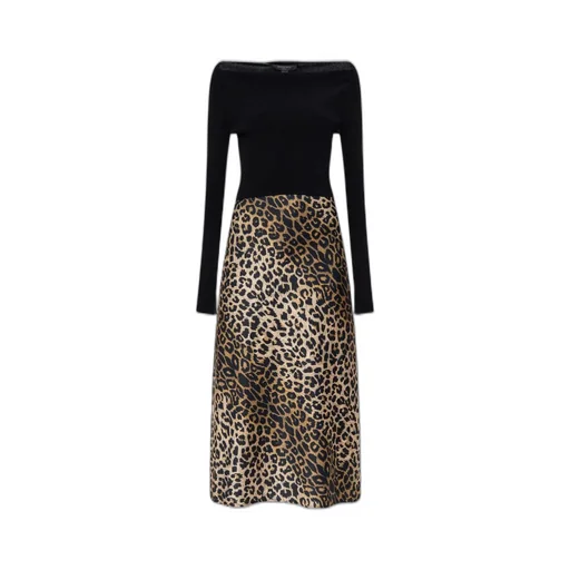 Off-Shoulder Leopard Printed Dress