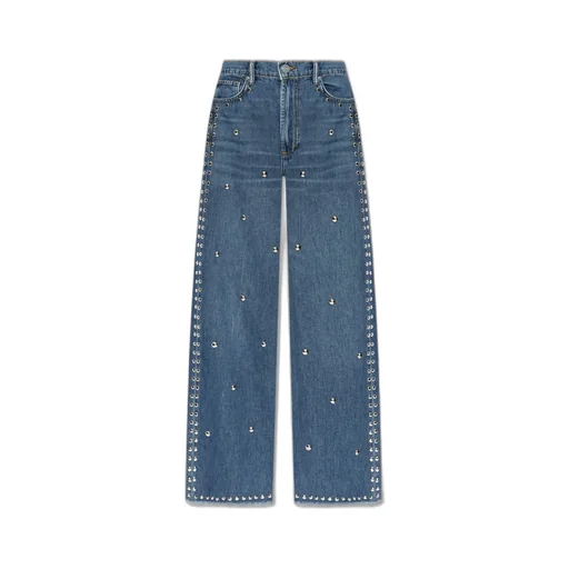 Studded Wide-Leg Jeans