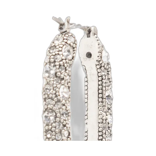 Crystal Embellished Hoop Earrings