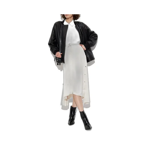 Belted Button-Detail Midi Dress