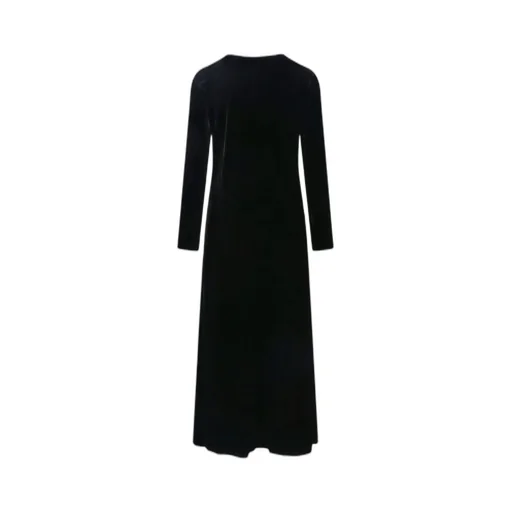 Round Neck Velvet Midi Dress