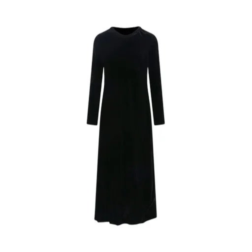 Round Neck Velvet Midi Dress