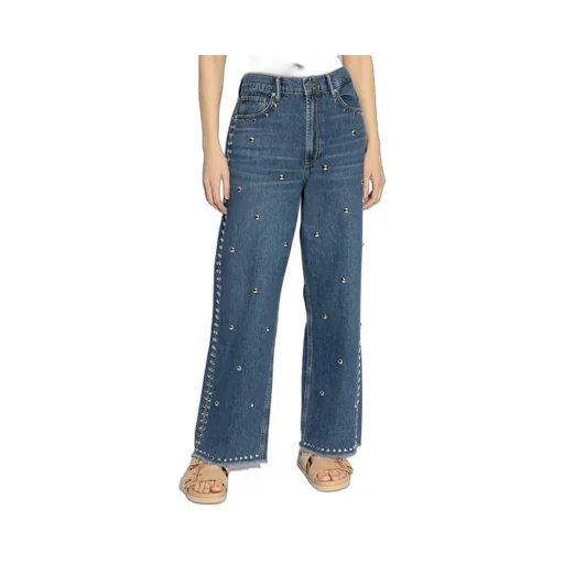 Studded Wide-Leg Jeans