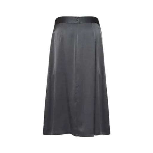 Zipped Pleated Long Skirt