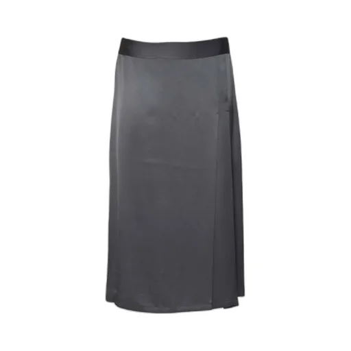 Zipped Pleated Long Skirt