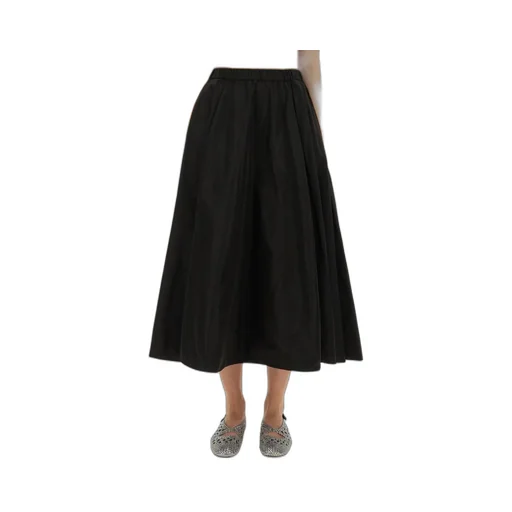 Pleated A-Line Midi Skirt