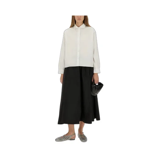 Pleated A-Line Midi Skirt