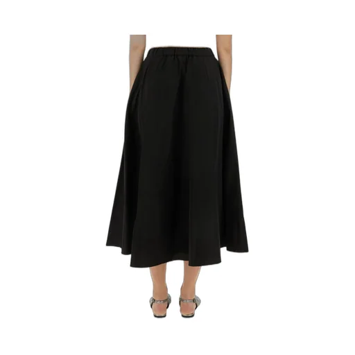 Pleated A-Line Midi Skirt