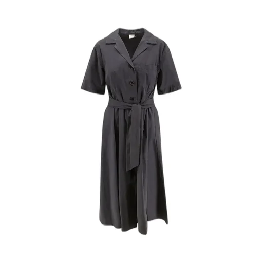 V-Neck Belted Dress