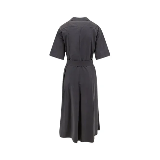 V-Neck Belted Dress