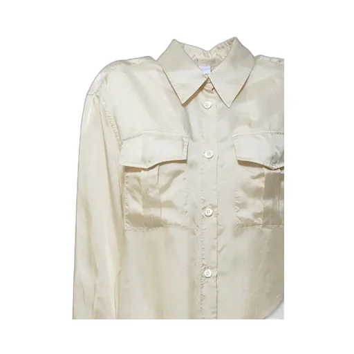 Long-Sleeved Curved Hem Shirt