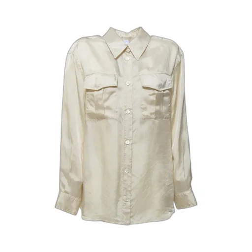 Long-Sleeved Curved Hem Shirt
