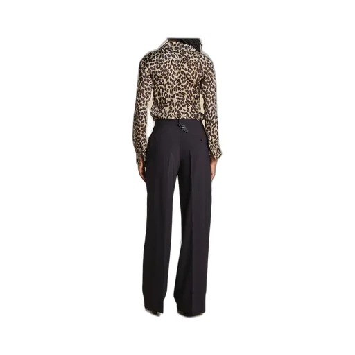 Wide-Leg Tied-Waist Trousers
