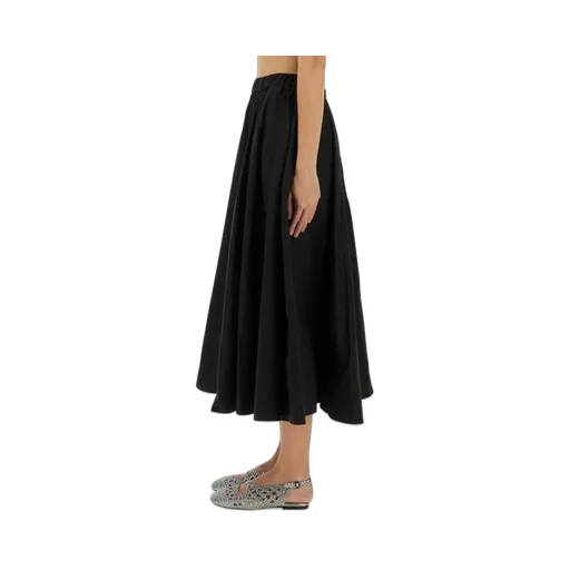 Pleated A-Line Midi Skirt