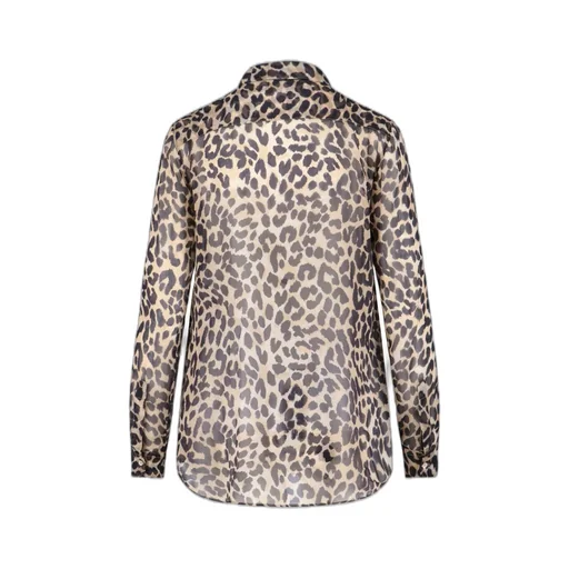 Leopard-Printed Long-Sleeved Button-Up Shirt