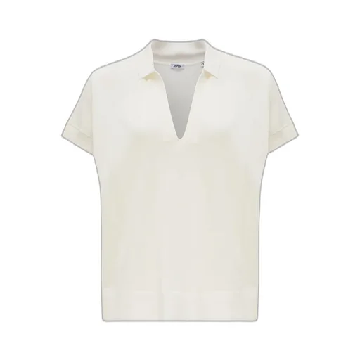 Split Neck Fine-Knit T-Shirt