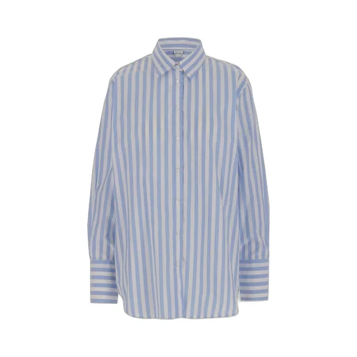 Striped Curved Hem Shirt