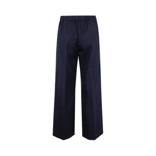Wide-Leg Elasticated-Waistband Trousers
