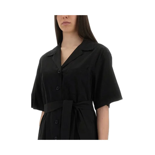 V-Neck Belted Dress