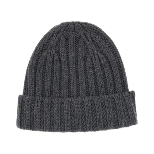 Turn-Up Hem Rib-Knit Beanie