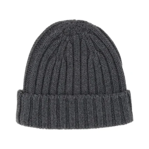 Turn-Up Hem Rib-Knit Beanie