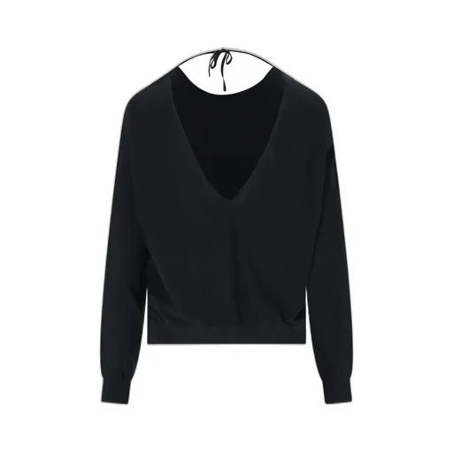 V-Neck Rear-Tied Jumper