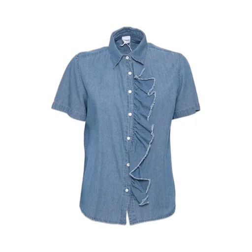 Short Sleeved Ruffle-Detailed Shirt
