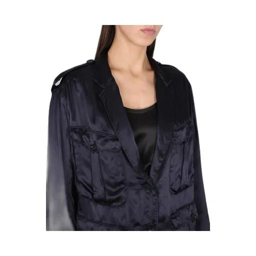 High-Shine Finish Single-Breasted Blazer